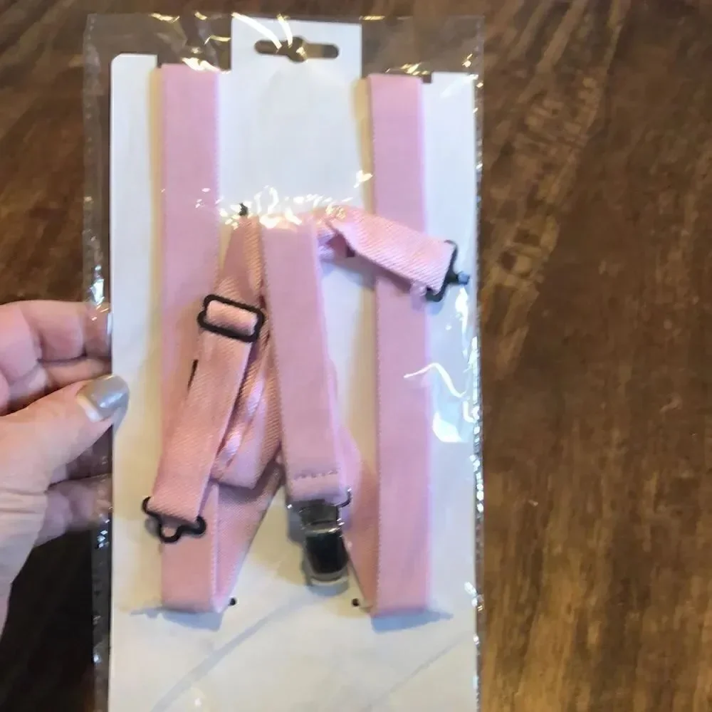 Kids Umo Lorenzo Suspender And Bow Tie Set-Pink